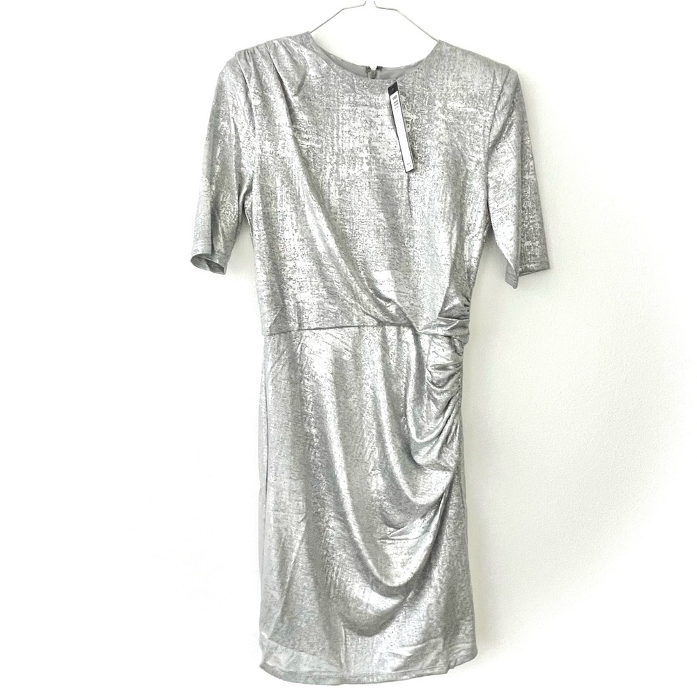 Catherine Malandrino silver ruched dress